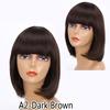 Beautiful Short Bob Hair for Women Brown Synthetic Wig with Bangs
