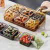 Waterproof Divided Serving Dishes Translucent Fruit Storage Tray Plastic Dried Fruit Plate  Bedroom