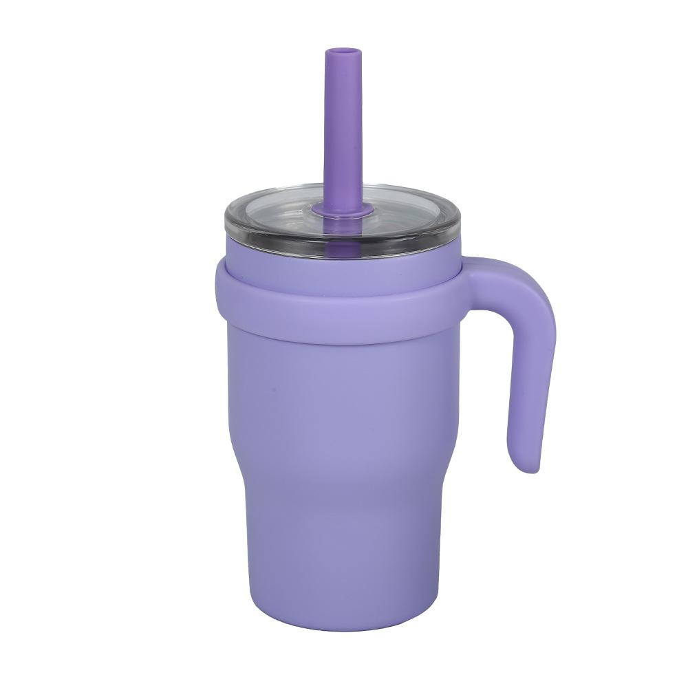 New Stainless Steel Cup With Handle Children'S Straw Cup High Value Vacuum Thermos Cup