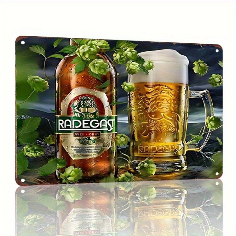 Vintage Beer Metal Sign, New Year Pub Decor Plaque