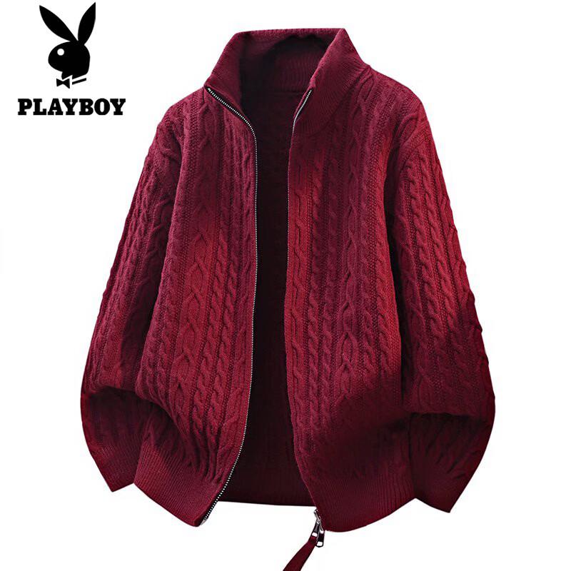 PLAYBOY Old Money Cable Knit Cardigan Sweater