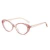 Color Matching Flat Mirror, Contrasting Color Cat Eye Versatile Small Frame Glasses Frame Female
