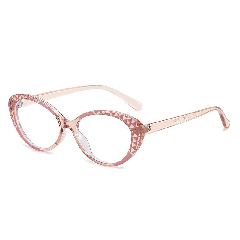 Color Matching Flat Mirror, Contrasting Color Cat Eye Versatile Small Frame Glasses Frame Female