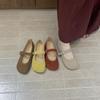 2025 Round Head Mary Jane Shoes College Style Soft-soled Ballet Single Shoes Women's Retro Mori Late Evening Wind One-word Buckle Belt