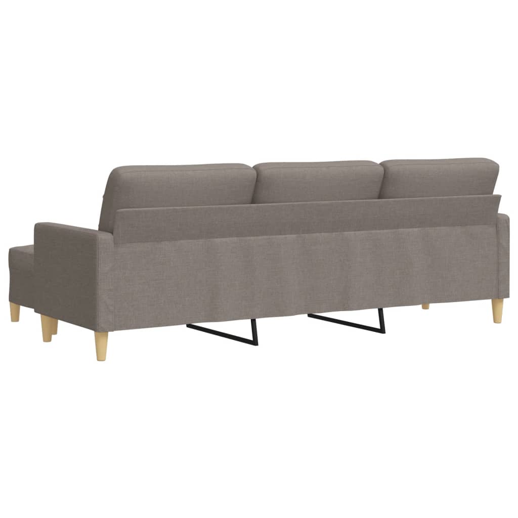 Vidaxl 3-Osobowa Sofa Z Podnóżkiem, Kolor Taupe, 210 Cm, Tkaniną