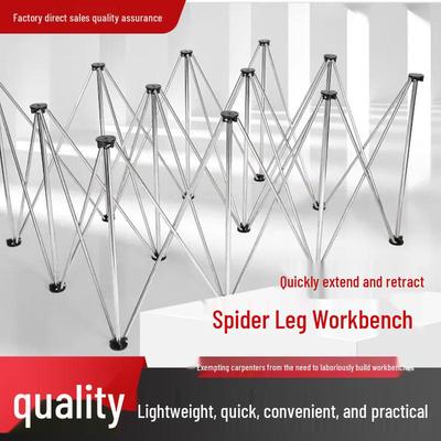 Spider Leg Foldable Multifunctional Woodworking Table with Stainless Steel Stand