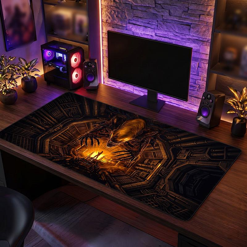 Big Mouse PadAlien Xenomorph Extended Soft Desk Mat Gaming Office Computer Table Decor Mat