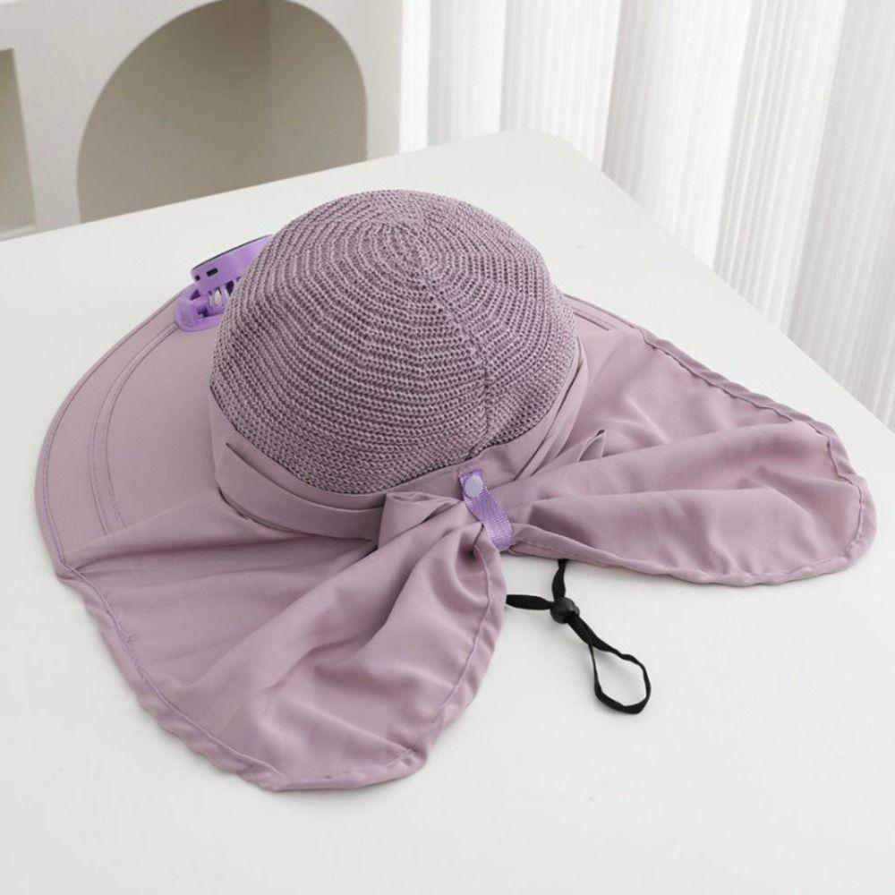 Breathable Sun Cap Anti-UV Fisherman Hat Sunscreen Cap Solar Fan Cap  Sun Protection