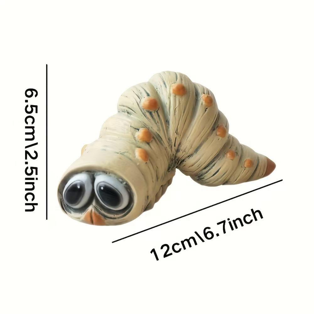 Handmade Garden Worm Ornament Funny Animal Figurine Outdoor Caterpillar Statue Holiday Decoration