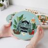 1Pc Quiet Time Home Living Green Plant Coffee Table DIY Embroidery Needlework Bamboo Embroidery Frame English Kit