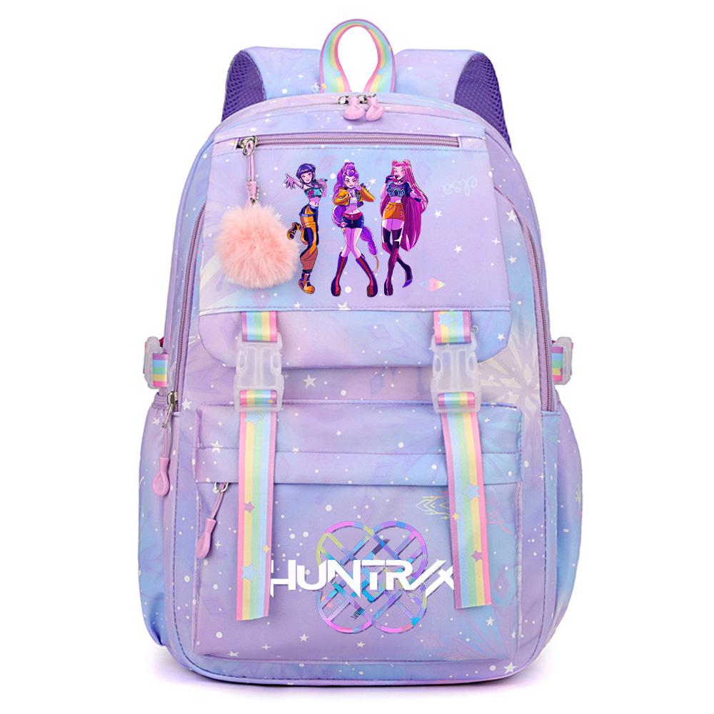Niedlicher K-Pop Dämonenjäger Aufdruck Große Kapazität Wasserdichter Rucksack Teenger Schüler Mädchen Junge Schultasche Buchtasche Damen Große Kapazität Reisetasche