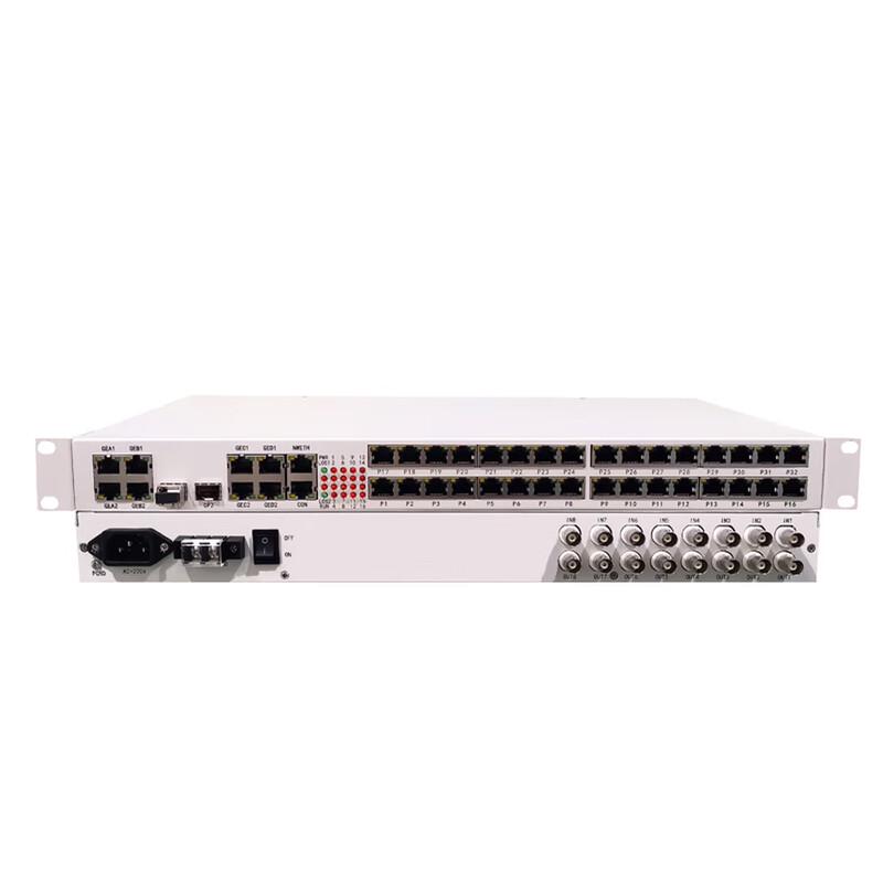 Kunyu Multi-service Fiber Optic Transceiver (8E1, 32-Phone, 4GE, Single Fiber)