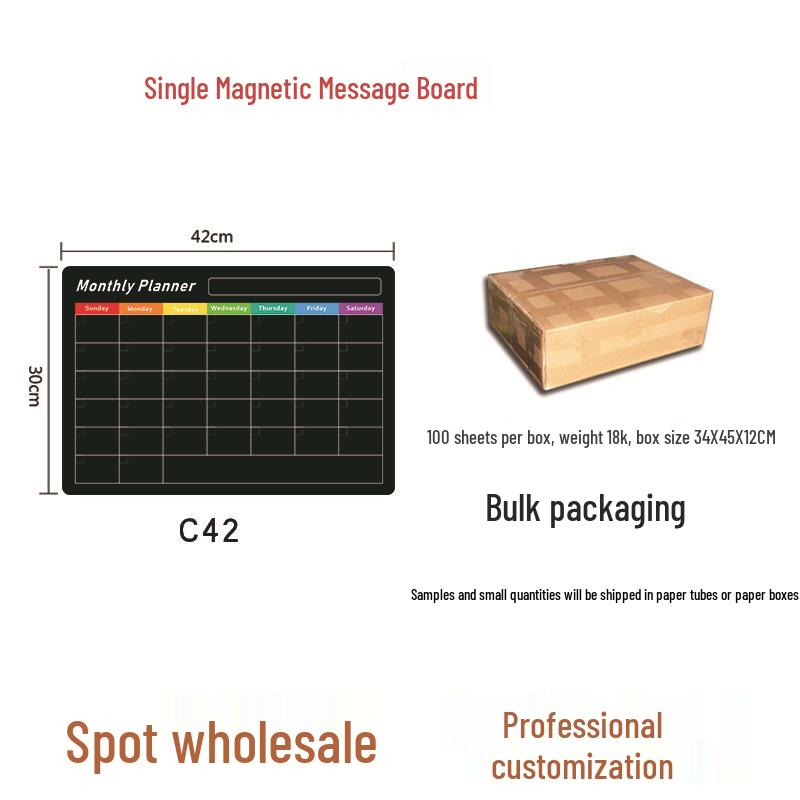 Custom Magnetic Wipeable Acrylic Fridge Calendar Board Sticker.