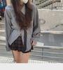 2023 Women's Loose Pinstripe Shirt Jacket - Autumn Korean College Style