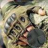 OLIKEI Half Finger Tactical Gloves for Men Hard Shell Military Gloves Anti-slip Wear-resistant Outdoor Climbing Gloves Motorcycle Cycling Gloves
