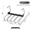 Versatile Multi-Layer Folding Clothes & Pants Rack, Use Horizontally/Vertically with Seamless Clips for Wardrobe & Scarves.