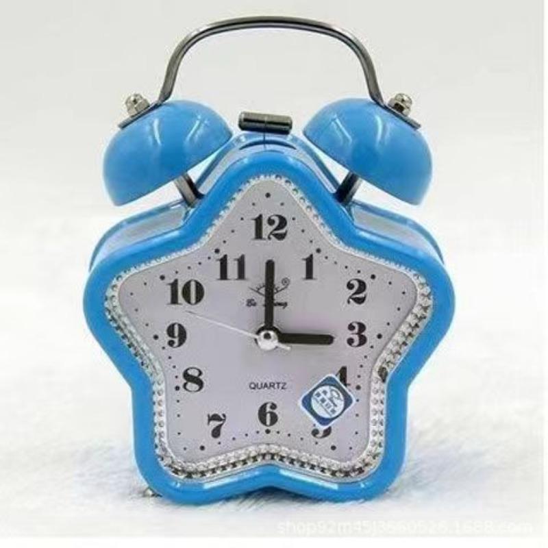 Student Metal Ringing Alarm Clock Creative Children Learning Silent Night Lights Fashionable Classic Loud Bedside Cute Clock Watch