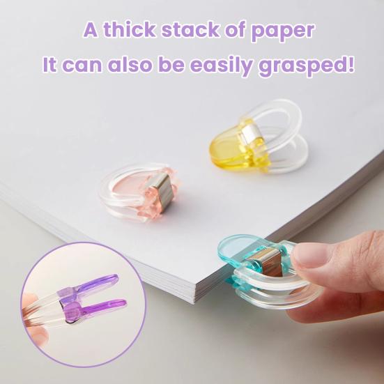 12Pcs Small Clips Transparent Visible Office File Clips Stable Clamping Force Super Convenient Document Clamps
