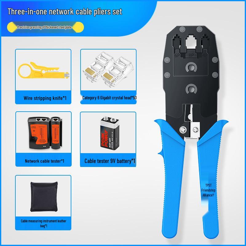 Professional Grade Network Cable Crimping Pliers Set for Cat5, Cat6, Cat7 Connectors