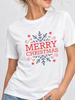 (Asian Size) Lovely Tree Style Christmas New Year Clothing T Shirt Women Fashion Festival Tee Top Print Female Woman Short Sleeve Graphic T-shirts