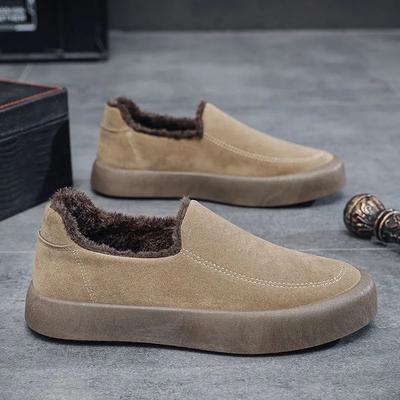 Winter Plus Velvet Low-cut One-step Lazy Shoes Thickened Peas Casual Cotton Shoes Men