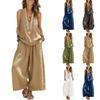 Women's Ccasual Sleeveless Vest And Wide Leg Pants Cotton Linen Set