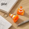 Traffic Cone Keyring Decor with Keychain White Orange 3D Printed Hanging Keychain Keyring Schoolbags Handbags Backpacks Charm Pendant