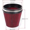 6" Inlet Cold Air Intake Filter Cone Replacement Performance Washable Clamp-On Dry Air Filters Red (6" Tall)