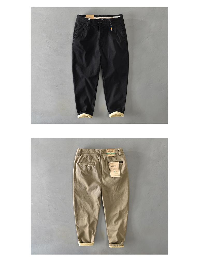 Z338 Męskie Bawełniane Ciepłe Kombinezony Casualowe Plus Aksamit - Edycja Jesienno-Zimowa