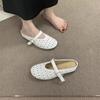 XINZHOU 2025 Summer New Ballet Hollow Breathable Without Heel Small Leather Shoes Women's Hole Shoes Bag Head Half Drag