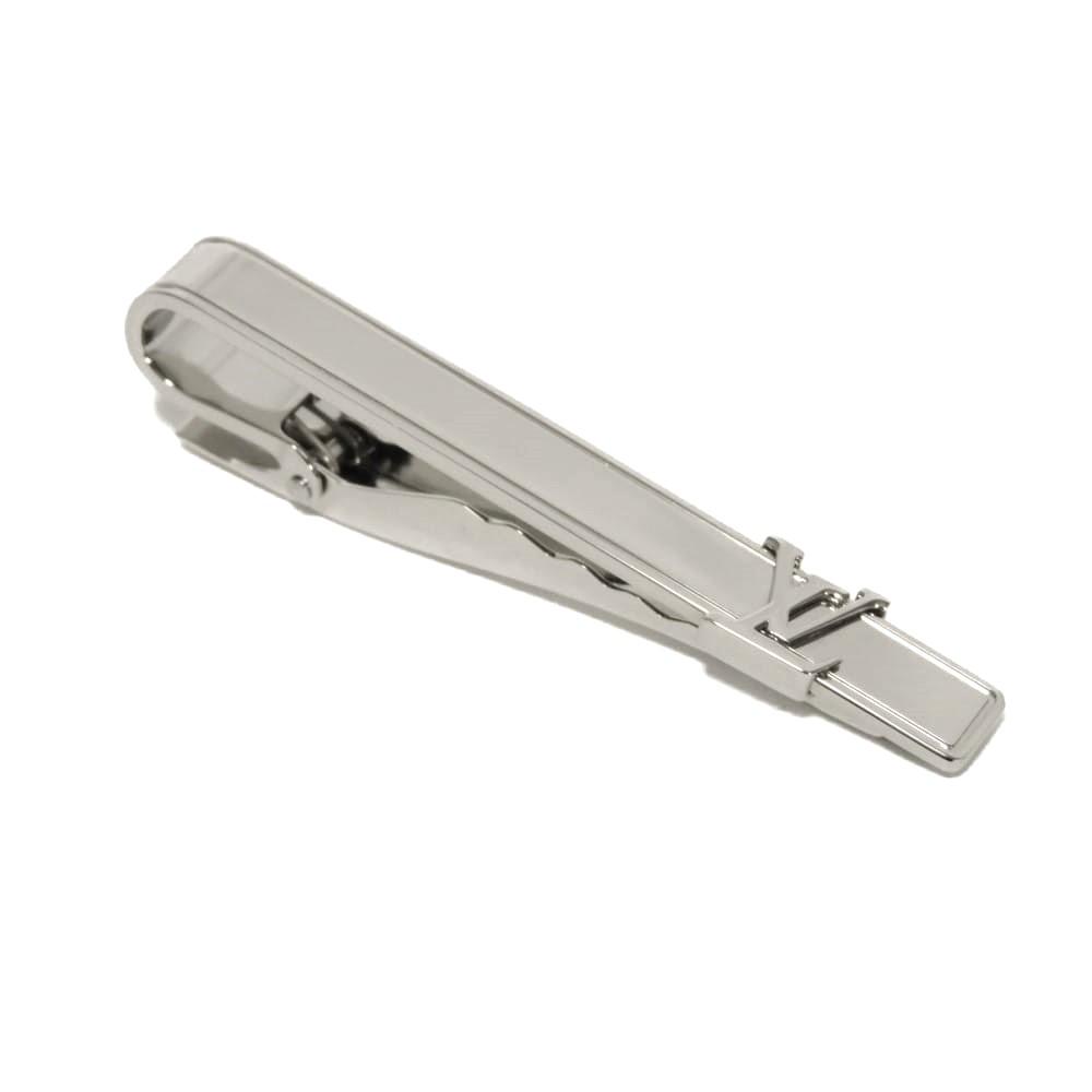 Used 12564 Pans Cravate LV Initial M61981 7990 Current LV Signature Neck Tie Pin Clip LV Logo Metal Silver Men's from