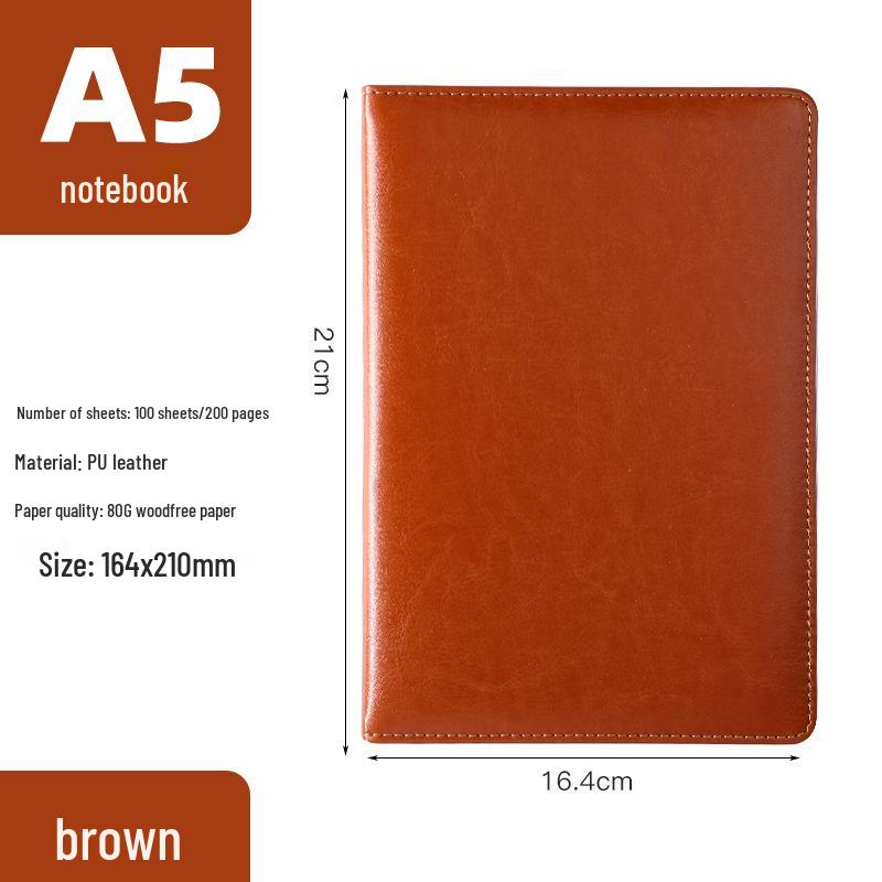 In Stock: A5 Leather Business Notebook with Custom Logo