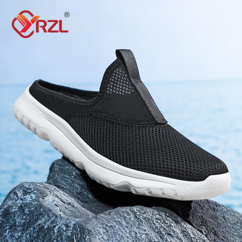 YRZL Unisex Half Slippers Men Casual Comfortable Breathable Mesh Sandals Soft Sole Slip on Ladies Summer Outdoor Half Slippers
