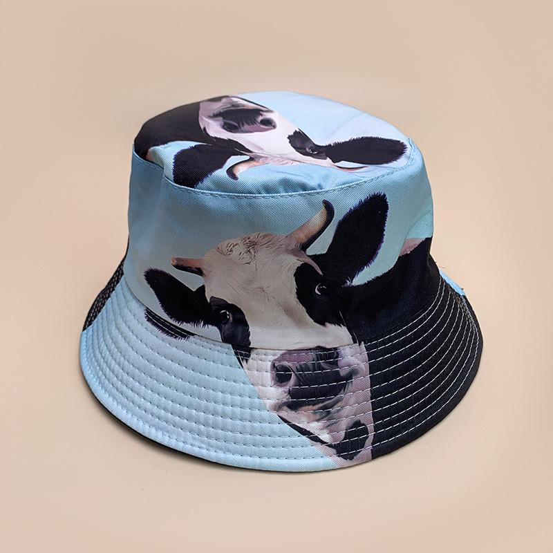 Front And Back Wearing Spoof Hip Hop Animal Print Bucket Hat Men And Women Sunshade Funny Personality Bucket Hat