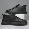 Fashion Leather Men Casual Shoes  Board Shoes Platform Breathable Comfortable Lightweight Man Walking Sneakers