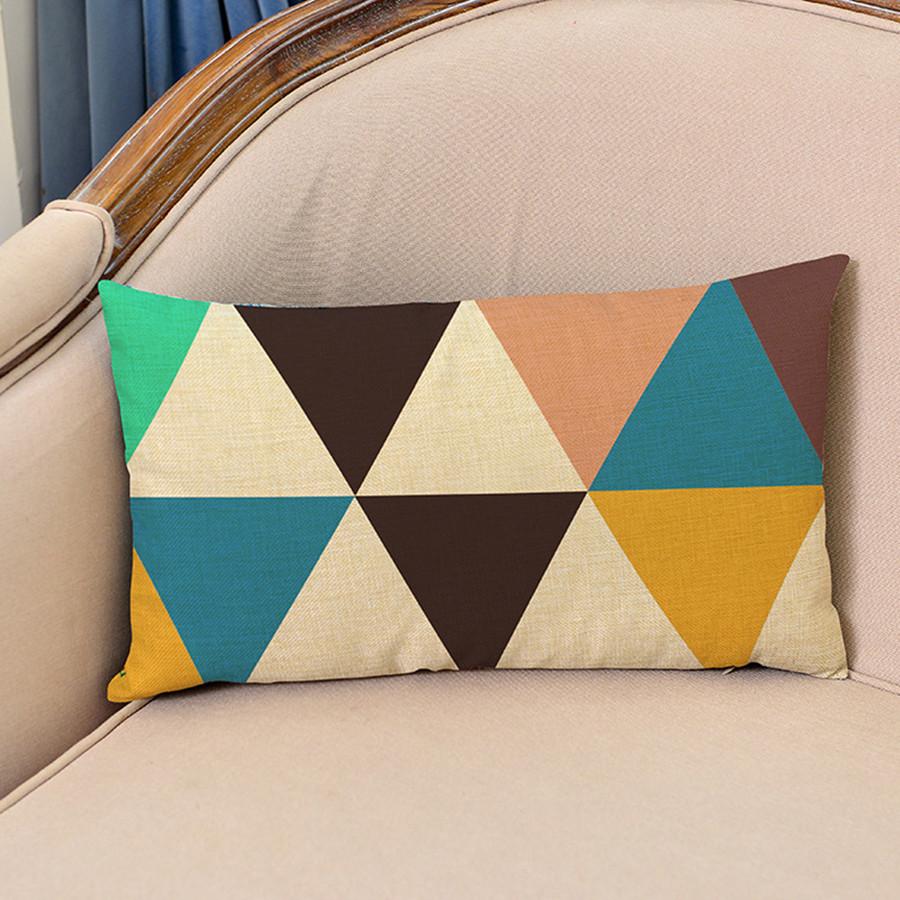 Geometric Style Throw Pillow Case Triangle Grid Classics Nordic Sofa Decoration Cotton Linen Chair Waist Cushion Cover Cojines