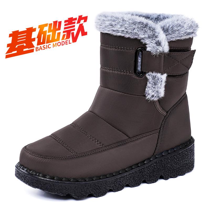 Women's High-Top Winter Snow Boots with Thick Velvet Lining for Warmth and Comfort