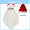 Christmas Santa Wig And Beard Set For Men With Long White Hair For Holiday Party Costumes