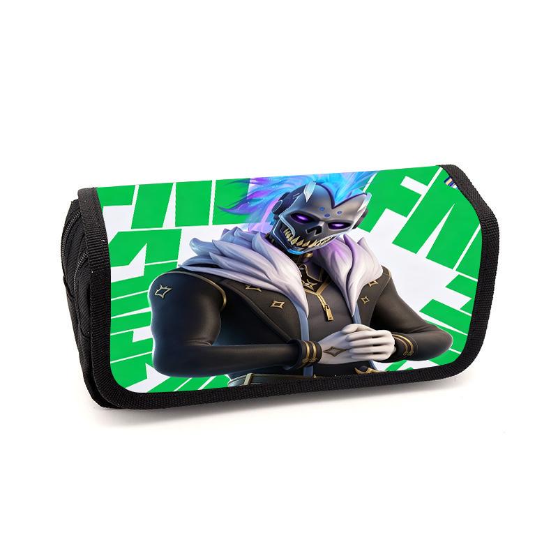 Cute Fortnite Cartoon Flip Pencil Pouch, Unisex Kids Aged 6-14 Portable Printed Stationery Case for School Daily Use