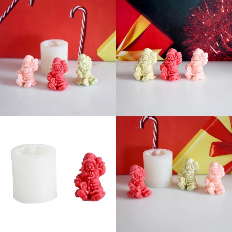 Jul Tomte Ljusform Silikonformar för Handgjorda Hantverk och Desserter Festligt Bakverktyg