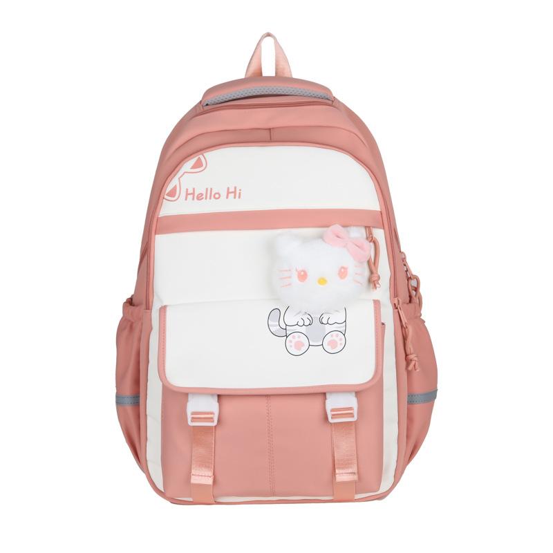 Rucksack Damen Neu Große Kapazität Koreanische Version Campus Stil Freizeitrucksack Kontrastierende Buchstaben Nylon Studenten Schultasche