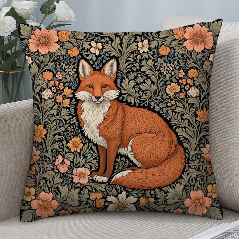 W-William M-Morris Art Fox Pillow Case Pillow Covers Sofa Decorative Gift Home Printing Cushion Cover