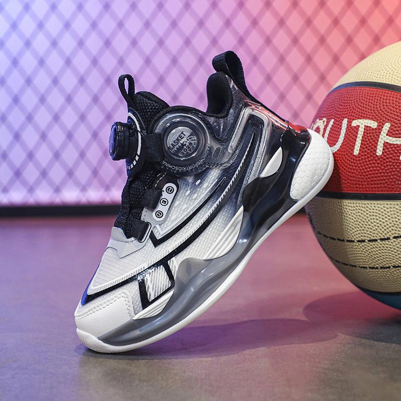 Mädchen, Jungen, Mittelschüler und ältere Kinder, drehbare Knöpfe, großes Mesh, neue Frühling- und Herbst-Einzelnetz 2025 Laufschuhe, trendige Sport-s