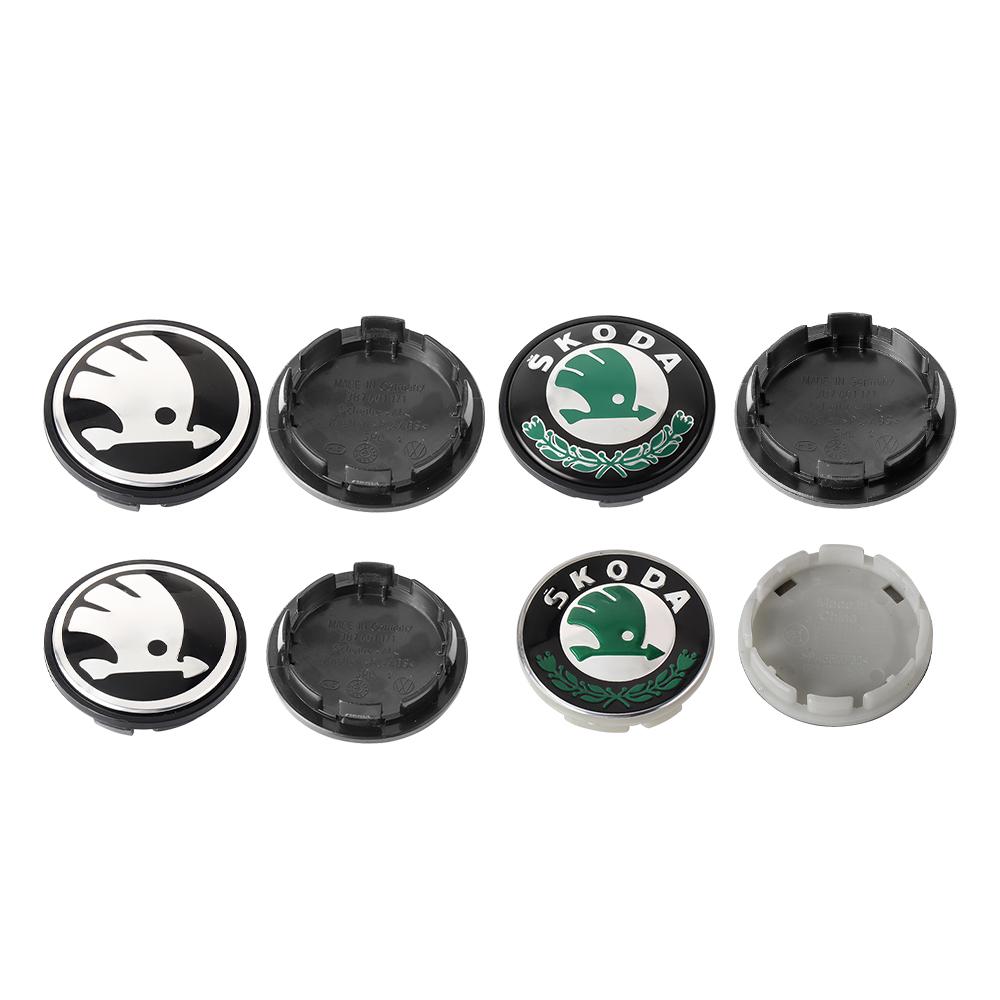 4PCS 55MM 65MM Car Wheel Center Hub Cap For Skoda Rapid Fabia Octavia Roomster Yeti Superb Felicia VRS Scala Kodiaq Karop Kamiq