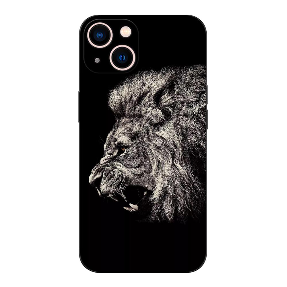 Black Tpu Case For Vivo Y21 Y51A 2021 Y21S Y33S Y51 2020 Y51S Y53s 4G Y72 5G Back Cover Animals The Lion