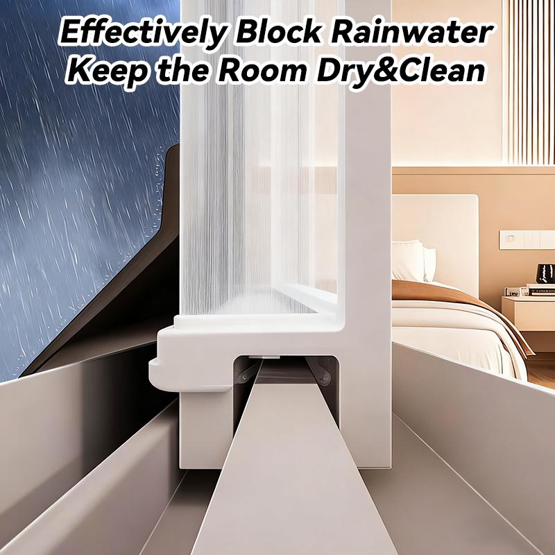 0.5/1/1.5m Window Water Blocking Bar Sliding Window Rain Flashing Board Weatherstrip Window Edge Water Deflector Sealing Strip