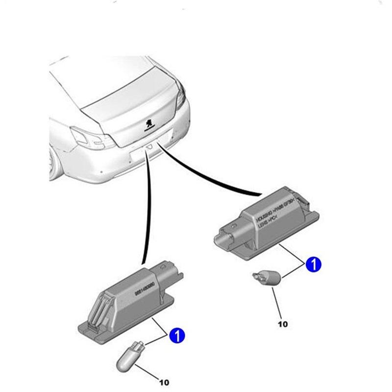 Brand New  Number Plate Lamp License Plate Lights 6340F0 For Peugeot 207 301 307 308 3008 508 Citroen C2 C4 Sega