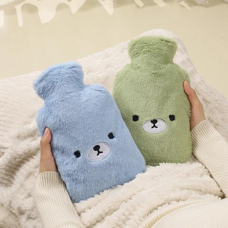 1pc Water Bottle, 1000ml Water-Filled Water Bottle, Hand and Foot Warmer for Girls,Cute Plush Cloth Cover