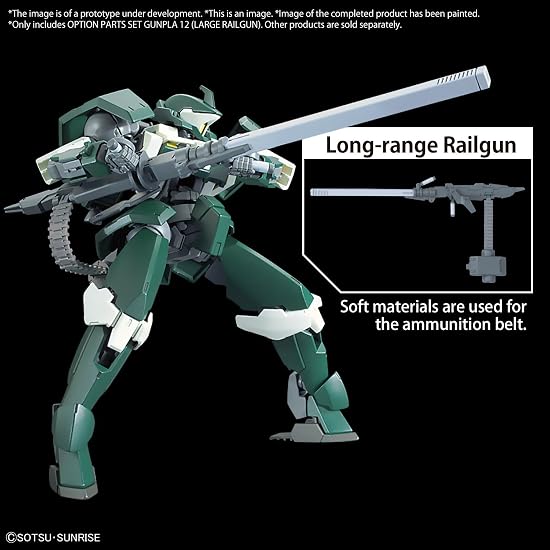 BANDAI SPIRITS Option Parts Set Gunpla 12 (Large Rail Gun) Color-coded Plastic Model