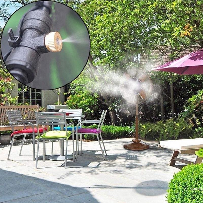 Sistema di raffreddamento a nebulizzazione per esterni Giardino Fai da te Spruzzatore Automatico Kit Nebbia Ventilatore a Nebbia Ugelli Irrigatore Anello Generatore di Nebbia Nebulizzatore 6-15M